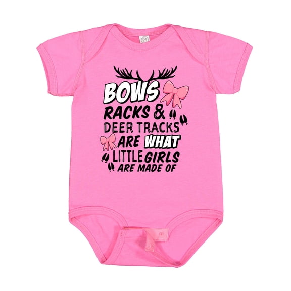 Inktastic Hunting Season Bows Racks & Deer Tracks Girls Baby Bodysuit