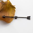 thumbnail image 3 of Haltère Industriel avec Design Coeur et CZ Gem 14G Noir IP, 3 of 3
