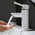thumbnail image 3 of Llave Mezcladora De Lavabo Monomando Grifo Baño Blanco Lujo Aquaway Ottawa, 3 of 3