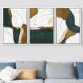 thumbnail image 3 of IDEA4WALL 3 Panels Framed Canvas Print Wall Art Set Brown Navy Blue Geometric Landscapes Abstract Shapes Illustration Modern Art Decorative Nordic Artwork for Home - 24"x36"x3 Panels White, 3 of 5