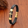 thumbnail image 2 of Cross Bracelet for Men Black Leather Christian Cross Bracelets Rope Cuff Bracelet Birthday Christmas Graduation Gifts for Him, 2 of 4