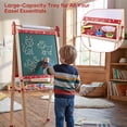 thumbnail image 5 of SaveJoy Kids Easel,Reindeer Adjustable Double-Sided Whiteboard,Wooden Toddlers Drawing Chalkboard with Paper & Art Supplies for 3-8 Boys Girls, 5 of 9