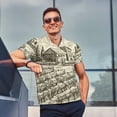 thumbnail image 3 of Kdxio Vineyard Landscape Print Men's Short Sleeve Polo Shirt,Midweight Men's Shirt, 3 of 6