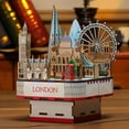 thumbnail image 3 of Walking in London Wooden Music Box 3D Puzzle Building Model Toy for Xmas Gifts, 3 of 7