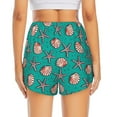 thumbnail image 4 of Xecao's Starfish and Shell for a double-layer running short for women, perfect for gym, tennis, and more, featuring a convenient pocket., 4 of 9