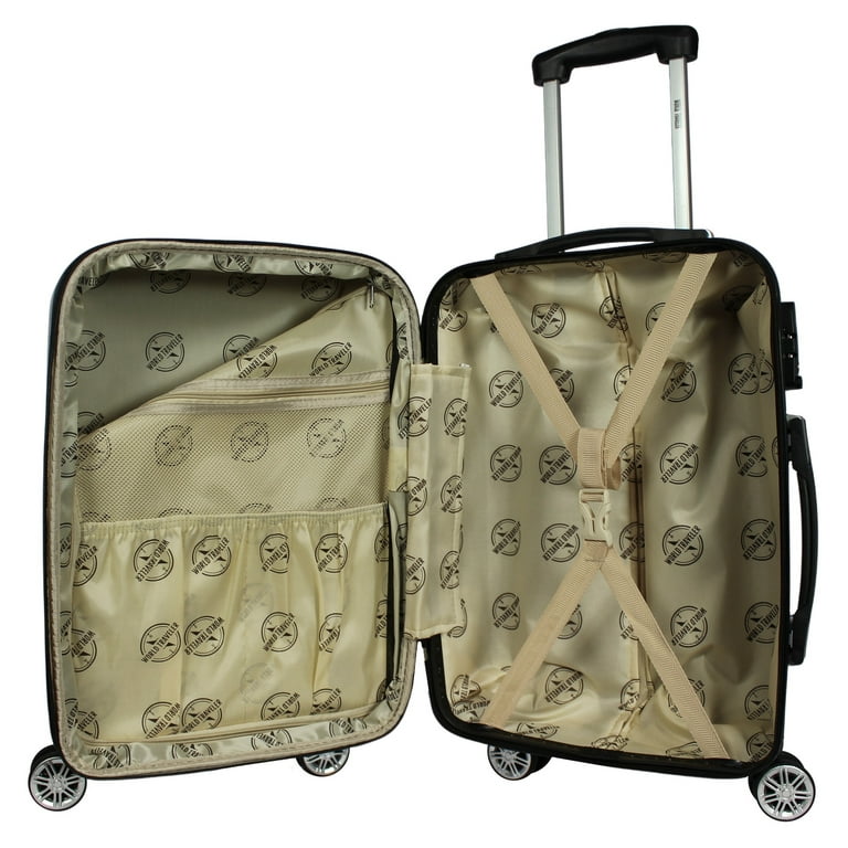 World Traveler Butterfly 2-Piece Hardside Carry-on Spinner Luggage Set (14  and 20)