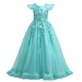 thumbnail image 1 of Miluxas Robe de Princesse pour Filles Robe Formelle pour Enfants Robe de Bal Concours Mariage Fête Robes pour Filles Vert 11-12 Ans, 1 of 6