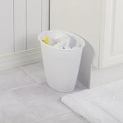 Sterilite Small Bathroom Trash Can, 1.5 Gallon Plastic Garbage Bucket Bin with No Lid, White