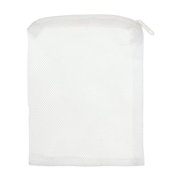 Bolsas de malla fina para filtros de acuario Unique Bargains, bolsas de malla con cremallera para filtro de carbón activado y resina, blancas, 7.8 x 5.9 pulgadas
