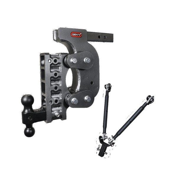 GEN-Y GH-1415 The BOSS TORSION-FLEX Adjustable 15" Drop Hitch with GH-051 Dual-Ball, GH-0100 Stabilizer Kit for 2" Receiver - 16,000 LB Towing Capacity - 1,700 LB Tongue Weight