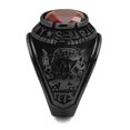 thumbnail image 5 of US Army Ring for Men and Women Unisex 316L Stainless Steel Military Patriotic Ring in Black with Red Stone Rock, 5 of 6