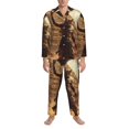 thumbnail image 3 of Fotbe Egyptian Cat Pharaoh Magic Pijama de Hombre con Estampado de Manga Larga, Conjunto de 2 Piezas, Ropa de Dormir Suave y Cómoda con Bolsillos-Large, 3 of 7