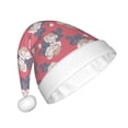 thumbnail image 2 of KLL Christmas Hats for Adults Plush Rose Flowers Print Santa Hat Xmas Fluffy Santa Claus Hat for Women Men, 2 of 6