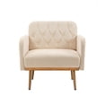 thumbnail image 2 of Luccalily Accent Velvet Single Chair,Upholstered Leisure Accent Living Room Chair, Comfy Armchair with Rose Golden Metal Legs,Mid-Century Modern Velvet Single Sofa Chair, 2 of 15
