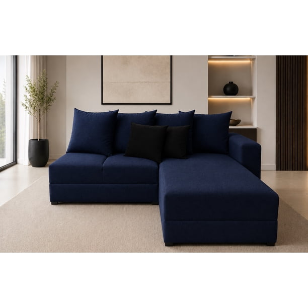 Sala esquinera Modular El Bazar Store Orlando Azul marino 200x160 cm