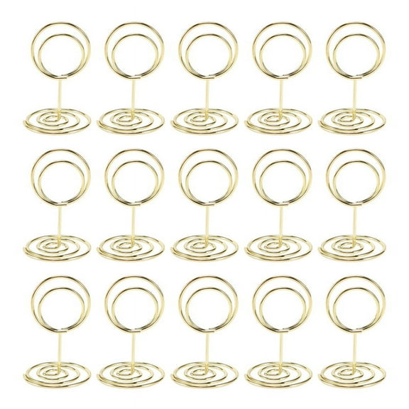20Pcs Mini Place Card Holders, 2Inch Cute Table Number Holders, Classy Table Card Holder Table Pictu Gold metal