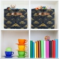 thumbnail image 6 of Yayeee Canvas Storage Basket with Handles for Shelves Fabric Bins Closet Organizer, Gold Art Pattern, 6 of 8
