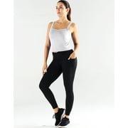 NELEUS Womens Plus Size Athletic Cropped Tank Top with Built in Bra Camisole for Layer Stretch Wider Strap,White,US Size 2XL