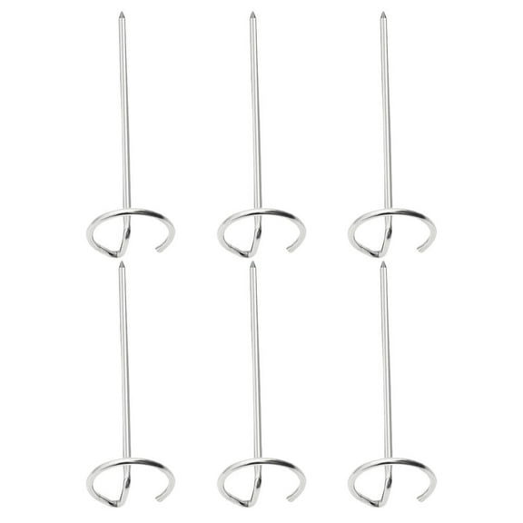 Minkissy 6Pcs Barbecue Skewers Stainless Steel for Grilling and Roasting 10.4x3.2x3.2in
