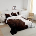 thumbnail image 3 of Brown and White Queen Size Comforter Set Cowhide Cow Print Bedding Set, Milk Cow Down Comforter Wildlife Hair Bed Set, Animal Skin Pattern Quilted Duvet, 3 of 6