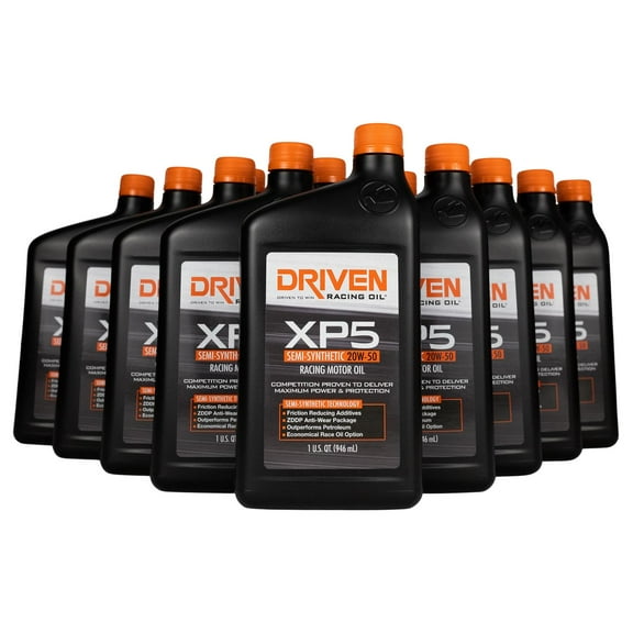 Driven Racing Oil 00906 XP5 Synthetic Blend 20W50 Motor Oil, 12qt