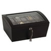 Mele and Co. Royce Locking Glass Top Wooden Watch Box - Java - 8.75W x 5.625H in.