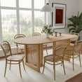 thumbnail image 2 of Dovelina 67" Oval Dining Table Mid-Century Modern Wood Kitchen Table for 6 People, Natural Wood, 2 of 9