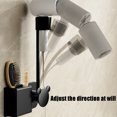thumbnail image 4 of Rotating Hair Dryer Stand, Adhesive Wall Mount Rack, Adjustable Height, Free Storage, Modern Bathroom Decor, For Small Spaces, Self-Adhesive, Over-the-Door Design, Stylish Home Organization $BS$3, 4 of 7