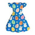 thumbnail image 7 of NAISIBABY Girls Play Dresses, Summer Casual Ruffles Sleeve Crewneck Kids Flare Flowy Dresses Dark Blue Size 6, 7 of 7