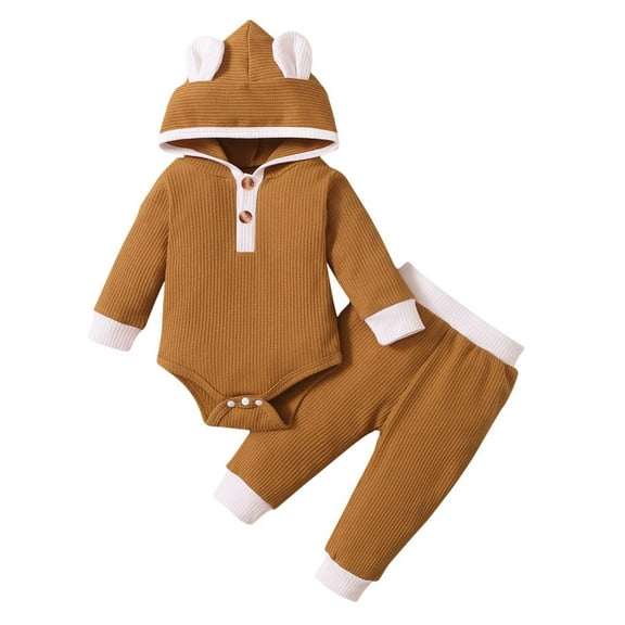 Baby Girl Clothes 6-9 Months Fall/Winter Baby Clothes Under $5.00 Fashion Casual Long Sleeve Tops Round Neck Collar Botton Solid Long Pants Sets