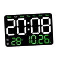 thumbnail image 2 of Reloj despertador digital de 10 niveles de brillo ajustable, configuración de alarma , reloj de mesa, reloj de pared para cabecera, dormitorio, , Verde, 2 of 8