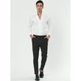 thumbnail image 3 of Pantalones de vestirrayas pahombre Pantalones de negocios con frente plano y corte entallado Negro L, 3 of 3