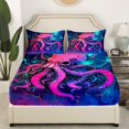 thumbnail image 4 of Erosebridal Octopus Sheets Cartoon Ocean Animal Sheet Set Room Decor, Sea Tentacles Twin Bed Sheets Set for Octopus Lovers Gifts Soft Microfiber Bedding Set,Purple Blue, 4 of 5
