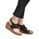thumbnail image 5 of Sandalias de verano para mujer, zapatos de cuña informales con plataforma y punta abierta, zapatos de lona informales Wmkox8yii sa3409, 5 of 8