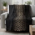 thumbnail image 2 of Leopard Print Blanket Soft Cozy Warm Throw Blanket for Couch, Plush Fuzzy Flannel Fleece Blankets for Sofa, Chic Abstract Black Brown Animals Texture Bed Blankets Lightweight Gifts for Women, 50"x80", 2 of 9
