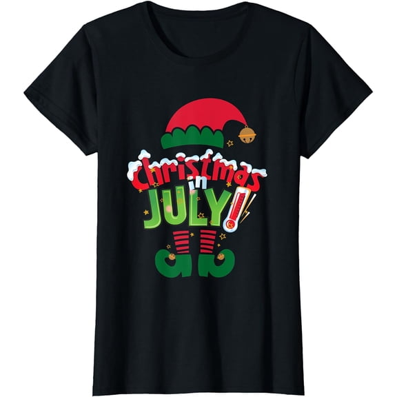 Funny Christmas in July Shirt Summer Santa Xmas T-Shirt