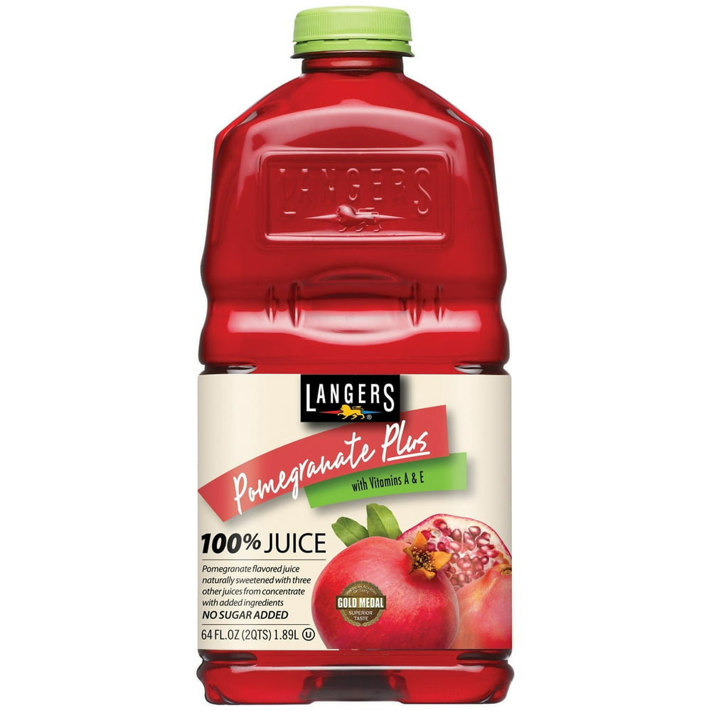 Langers 100% Juice, Pomegranate Plus, 64 Fl Oz - Walmart.com - Walmart.com