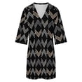 thumbnail image 5 of Arrow Chevron Symbol Black Arrows Womens Dress With Pockets Summer V Neck 3/4 Sleeve Dress Plus Size Loose Dress, 5 of 7