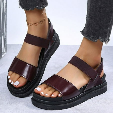 Women Sandals Summer Casual Shoes for Women Flat Heels Sandalias Mujer Elegant Woman Heeled Shoes Platform Sandals Female