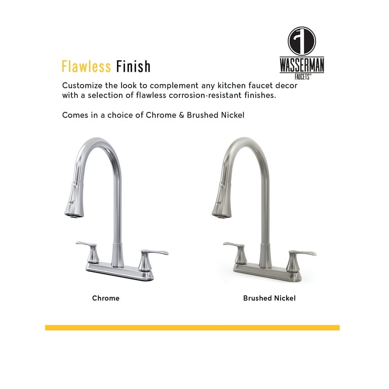 Wasserman 22167043 - Kitchen Sink Faucet Double Handle Pull Down Spray in Chrome Wasserman 22167043 - Kitchen Sink Faucet Double Handle Pull Down Spray in Chrome