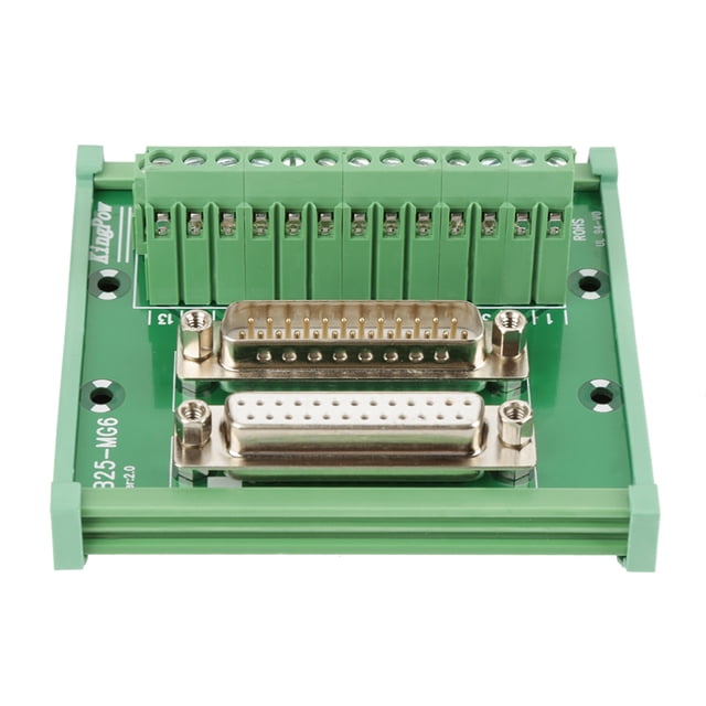 Rail Mount Interface Module,DB25 D Sub Male & Female Header Breakout Board Terminal Board DIN Rail Mount Interface Module Connector Breakout Board