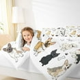 thumbnail image 4 of Homewish Cartoon Pug Dog Full Size Comforter Sets for Teens, Kawaii Animal Bedding Comforter Set, Cut Dalmatian Print Reversible Bedding Sets, Microfiber Bedroom Decor, 3 Pieces, 4 of 8