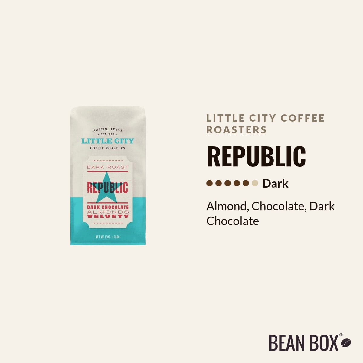 Republic - Roasted by Little City Coffee Roasters - Whole Bean Coffee - 5lb Bag