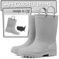 thumbnail image 4 of Kushyshoo Little Big Kids Rain Boots Boys Girls Gray Solid Boots Size 2, 4 of 6