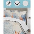 thumbnail image 4 of Quilts Full Size Bedding Set, Orange Navy Blue Coral Lightweight Quilted Comforter, Summer Beach Coastal Rustic Soft Reversible Bedspread Coverlet with Pillow Covers for All Season, 78" x 90", 4 of 7