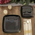 thumbnail image 5 of Balsa Circle 10 Square Black 10" Disposable Salad Dinner Plastic Plates Gold Trim Party Events Decorations Supplies, 5 of 8