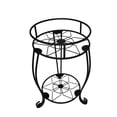 thumbnail image 2 of Soporte de plantas de hierro forjado de dos niveles estilo europeo para balcón y plantas en maceta de interior, negro, 48x29 cm, 2 of 7