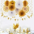 thumbnail image 4 of NestE White Gold Bridal-Shower Engagement Party-Decorations - 33pcs Banner,Streamers Tassel Garland,Tissue Pom Poms Honeycomb,Paper Lantern Fans,Christmas Wedding Bachelorette Baby Birthday Decor, 4 of 14