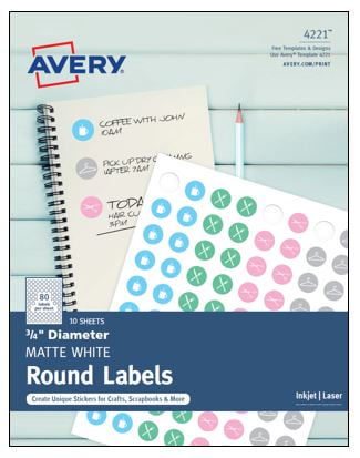 90 // Pack 2.50/" Diameter 9//sheet Circle Avery Promotional Label