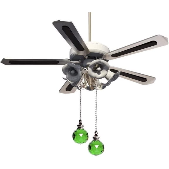 Green 2 Packs Ceiling Fan Pull Chain Ornaments 21 Inches Extender 3.0mm Diameter Beaded Ball